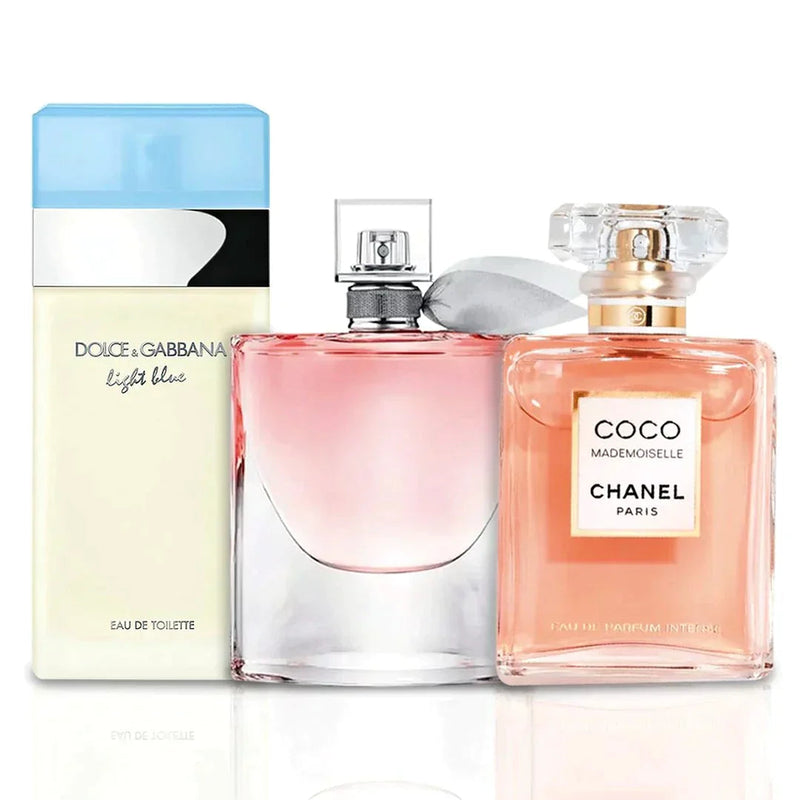 Combo de 3 Perfumes de Mujer La Vie est Belle, Mademoiselle y Light Blue 100ml 