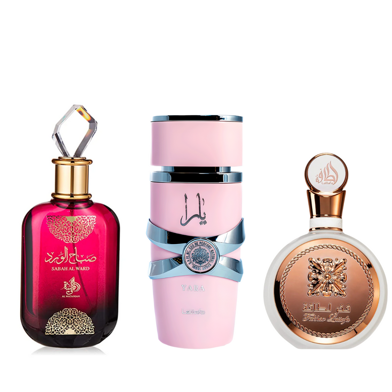 PROMOCIÓN COMPRA 1 Y LLÉVATE 3 GRATIS - Lattafa Yara, Fakhar Rose y Sabah Al Ward - 100 ml cada uno