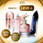 Combo de 4 perfumes de mujer: Scandal, 212 VIP Rosé, La Vie est Belle y Good Girl 