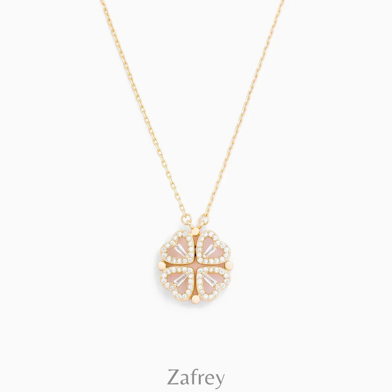 Collar Femenino Trébol Magnético de Plata/Oro 18K - Amor, Suerte y Estilo