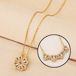 Collar Femenino Trébol Magnético de Plata/Oro 18K - Amor, Suerte y Estilo